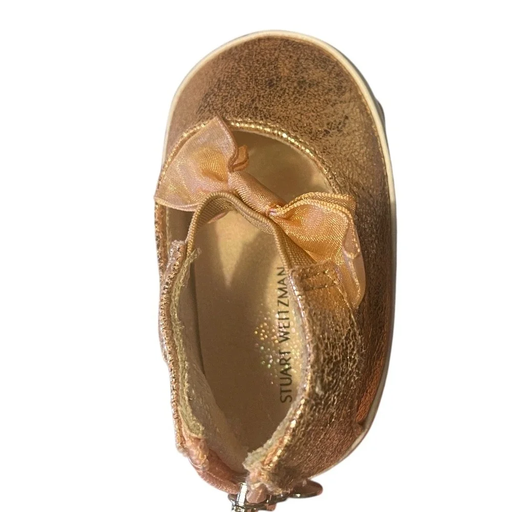 Stuart Weitzman‎ Baby Chiffon Rose Gold Mary Jane Shoes 2